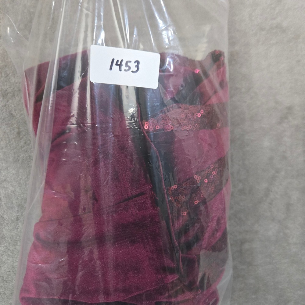 Candalite Petite Burgundy Velvet Sequin Holiday Dress PL Whimsigoth Formal‎ - Picture 8 of 9